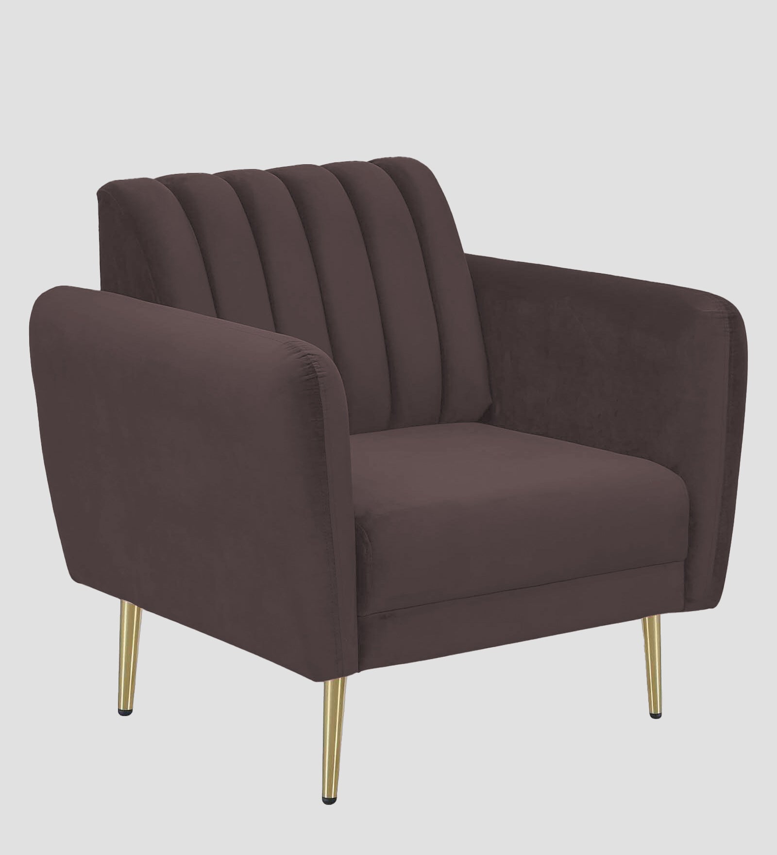 Fidel Velvet 1 Seater Sofa In Mocha Brown Colour - Febonic Living
