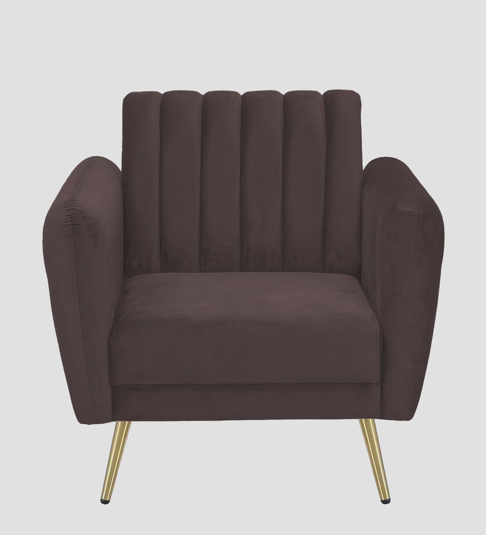Fidel Velvet 1 Seater Sofa In Mocha Brown Colour - Febonic Living