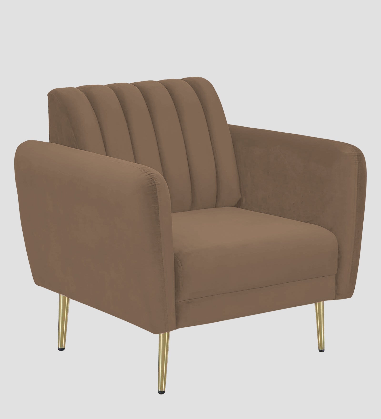 Fidel Velvet 1 Seater Sofa In Mocha Mouse Colour - Febonic Living