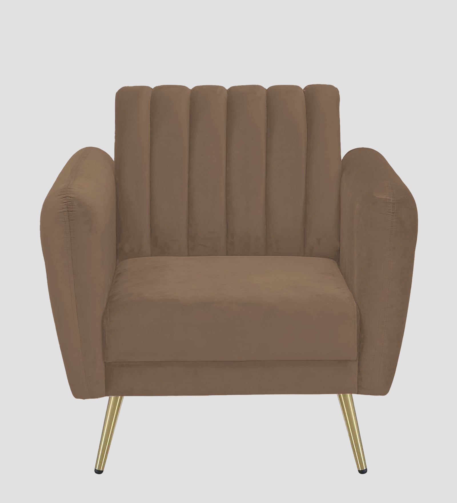 Fidel Velvet 1 Seater Sofa In Mocha Mouse Colour - Febonic Living