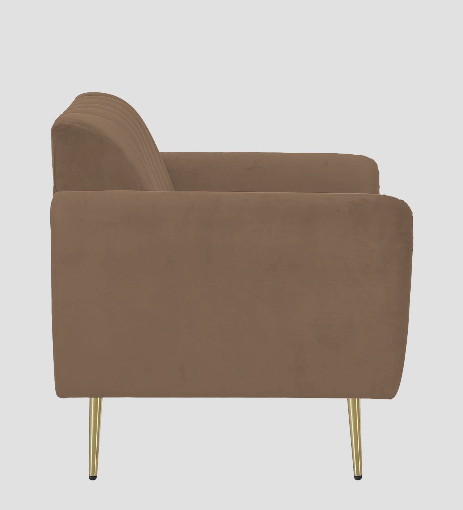 Fidel Velvet 1 Seater Sofa In Mocha Mouse Colour - Febonic Living