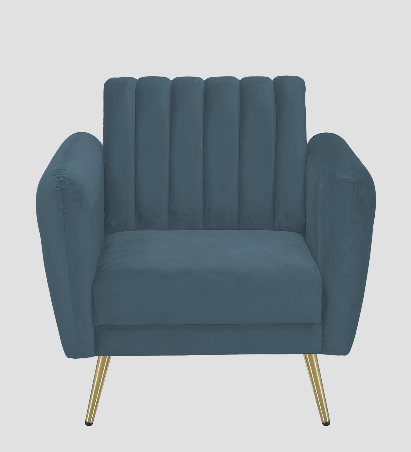 Fidel Velvet 1 Seater Sofa In Oxford Blue Colour - Febonic Living