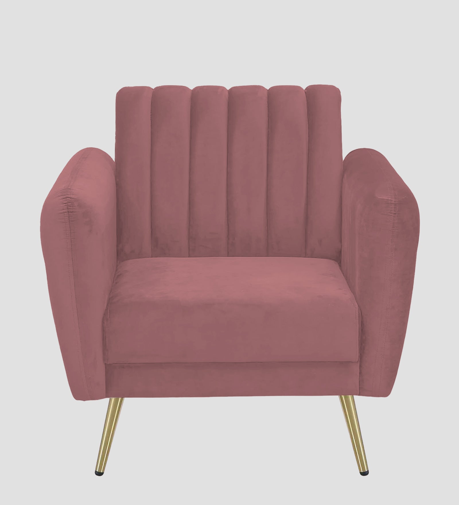 Fidel Velvet 1 Seater Sofa In Rose Pink Colour - Febonic Living