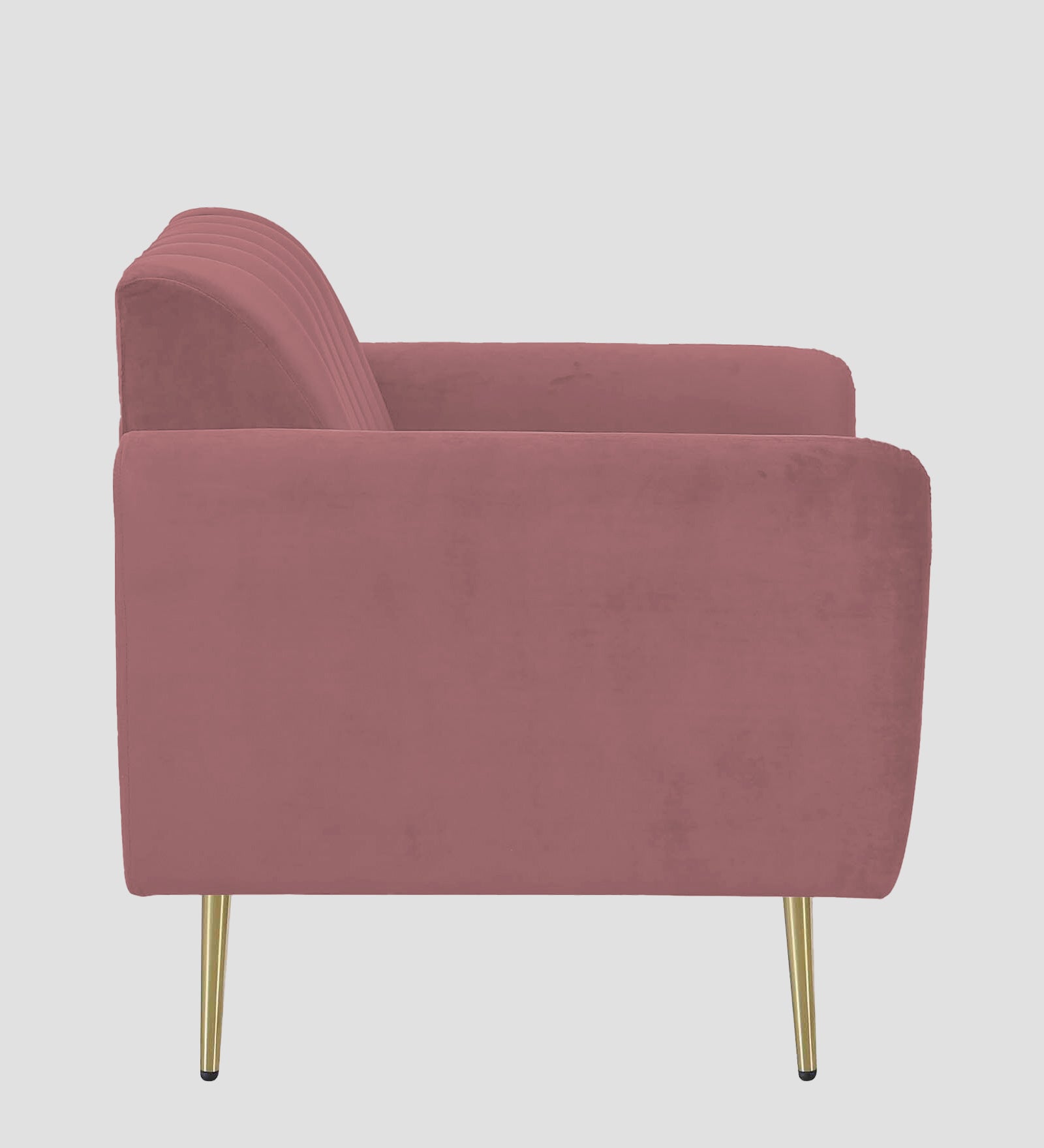 Fidel Velvet 1 Seater Sofa In Rose Pink Colour - Febonic Living