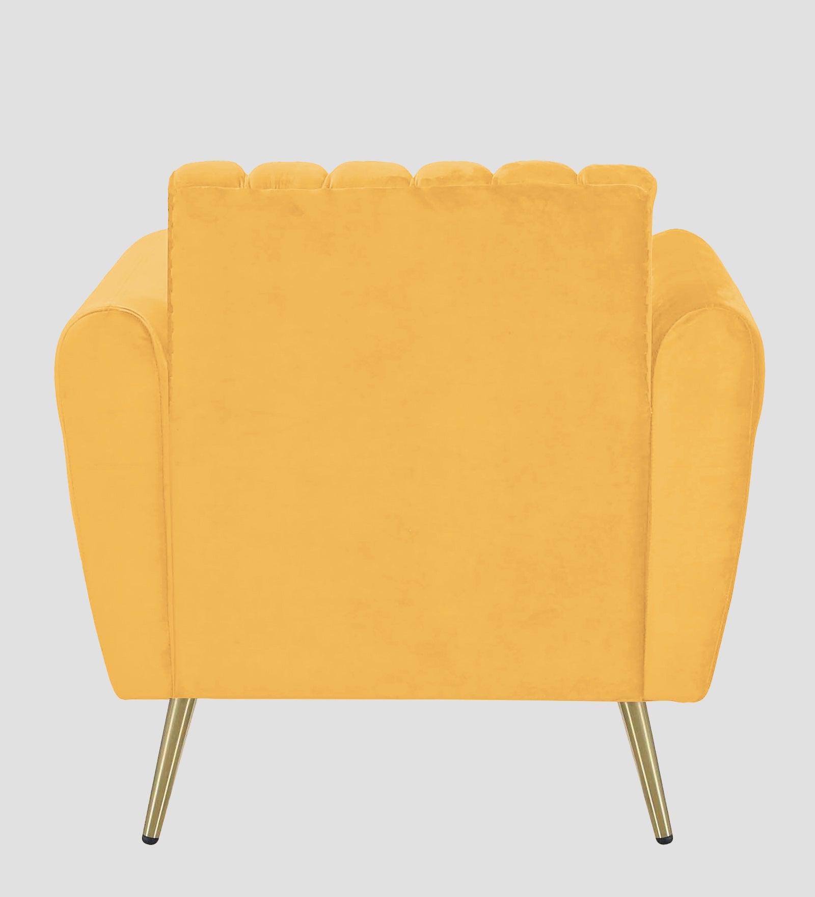 Fidel Velvet 1 Seater Sofa In Turmeric Yellow Colour - Febonic Living