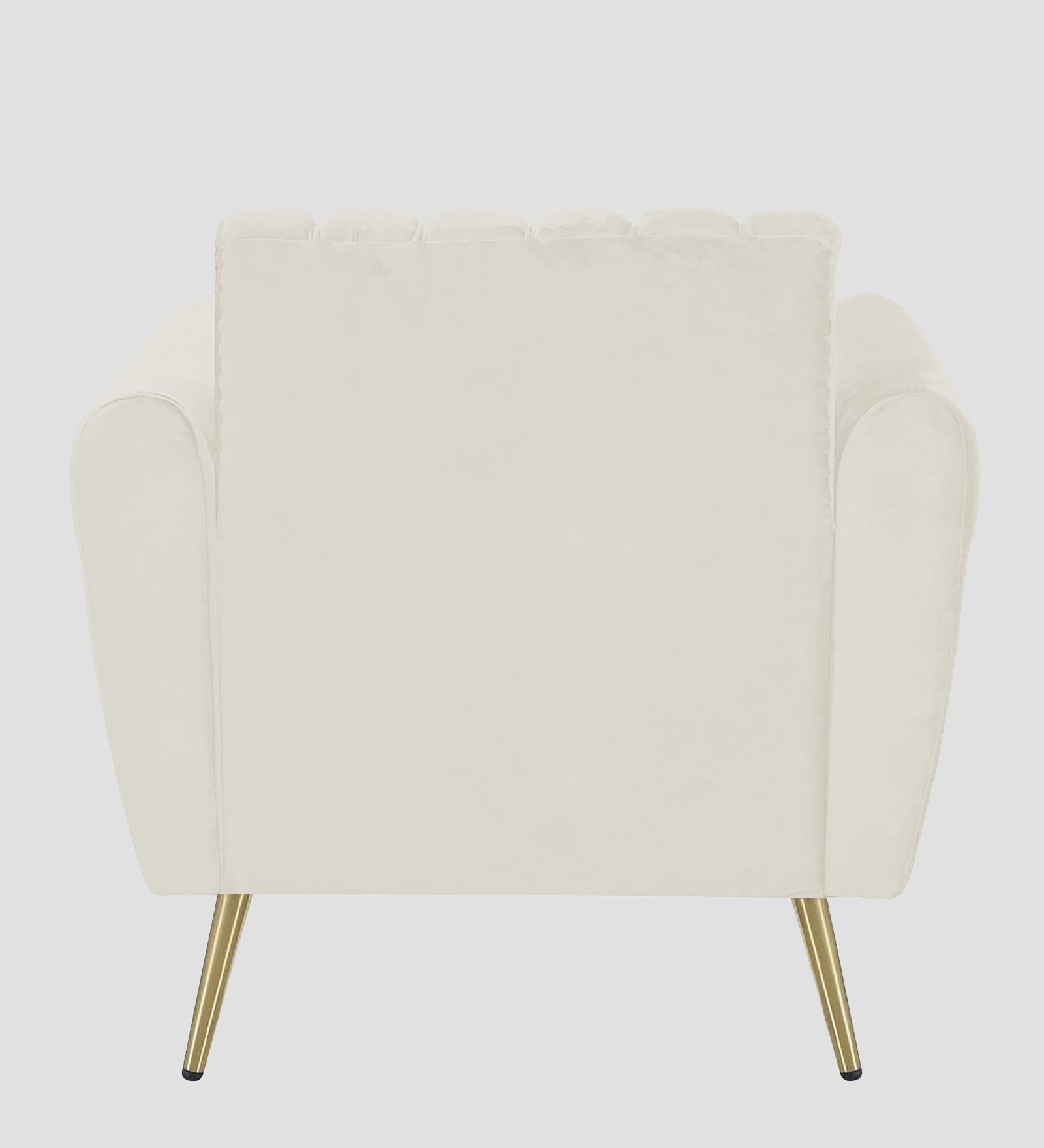 Fidel Velvet 1 Seater Sofa In Warm White Colour - Febonic Living
