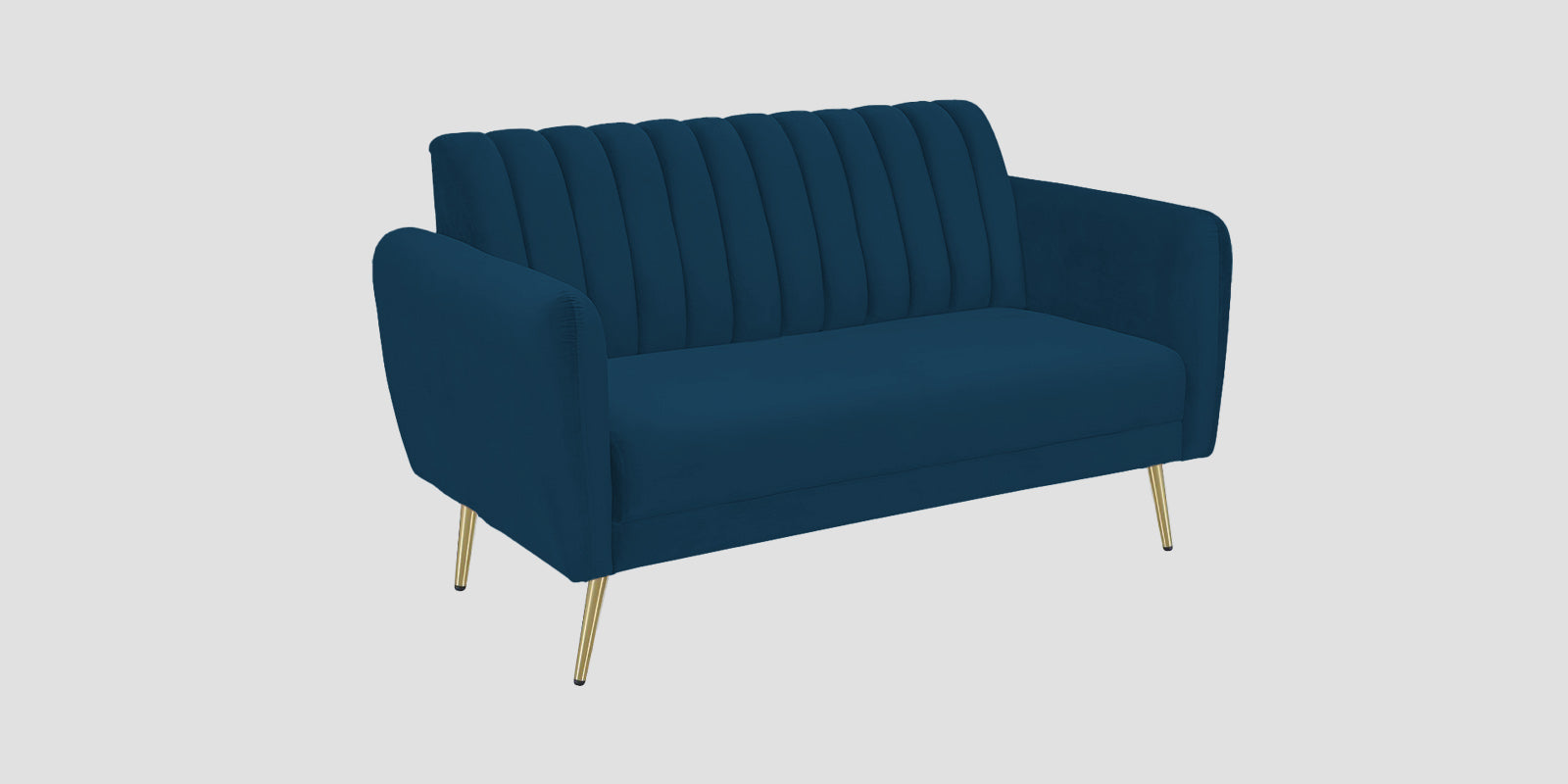 Fidel Velvet 2 Seater Sofa In Azure Blue Colour - Febonic Living