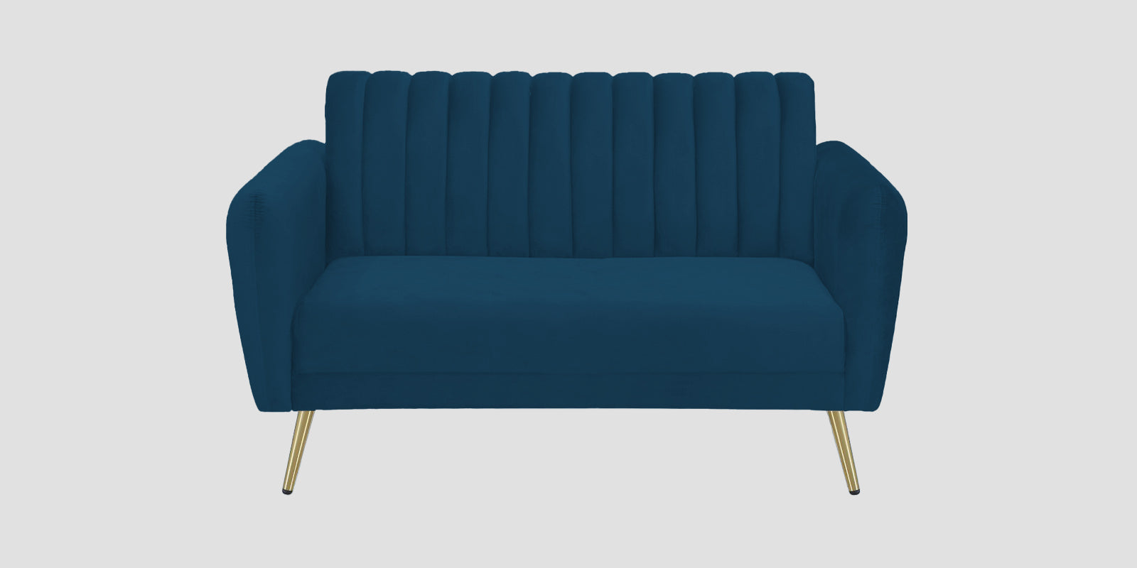 Fidel Velvet 2 Seater Sofa In Azure Blue Colour - Febonic Living