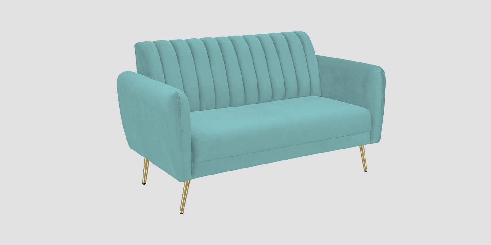 Fidel Velvet 2 Seater Sofa In Barmunda Aqua Colour - Febonic Living