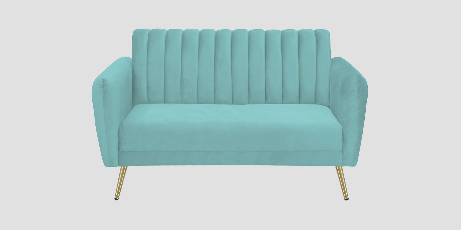 Fidel Velvet 2 Seater Sofa In Barmunda Aqua Colour - Febonic Living