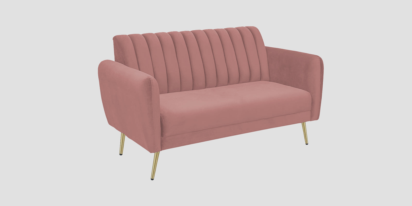 Fidel Velvet 2 Seater Sofa In Blush Pink Colour - Febonic Living