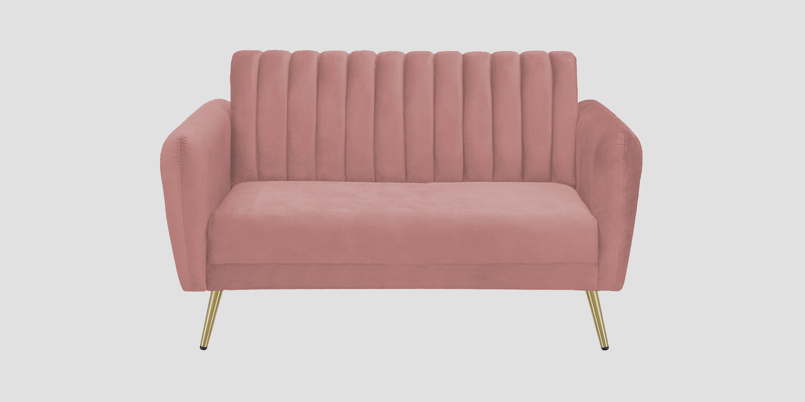 Fidel Velvet 2 Seater Sofa In Blush Pink Colour - Febonic Living