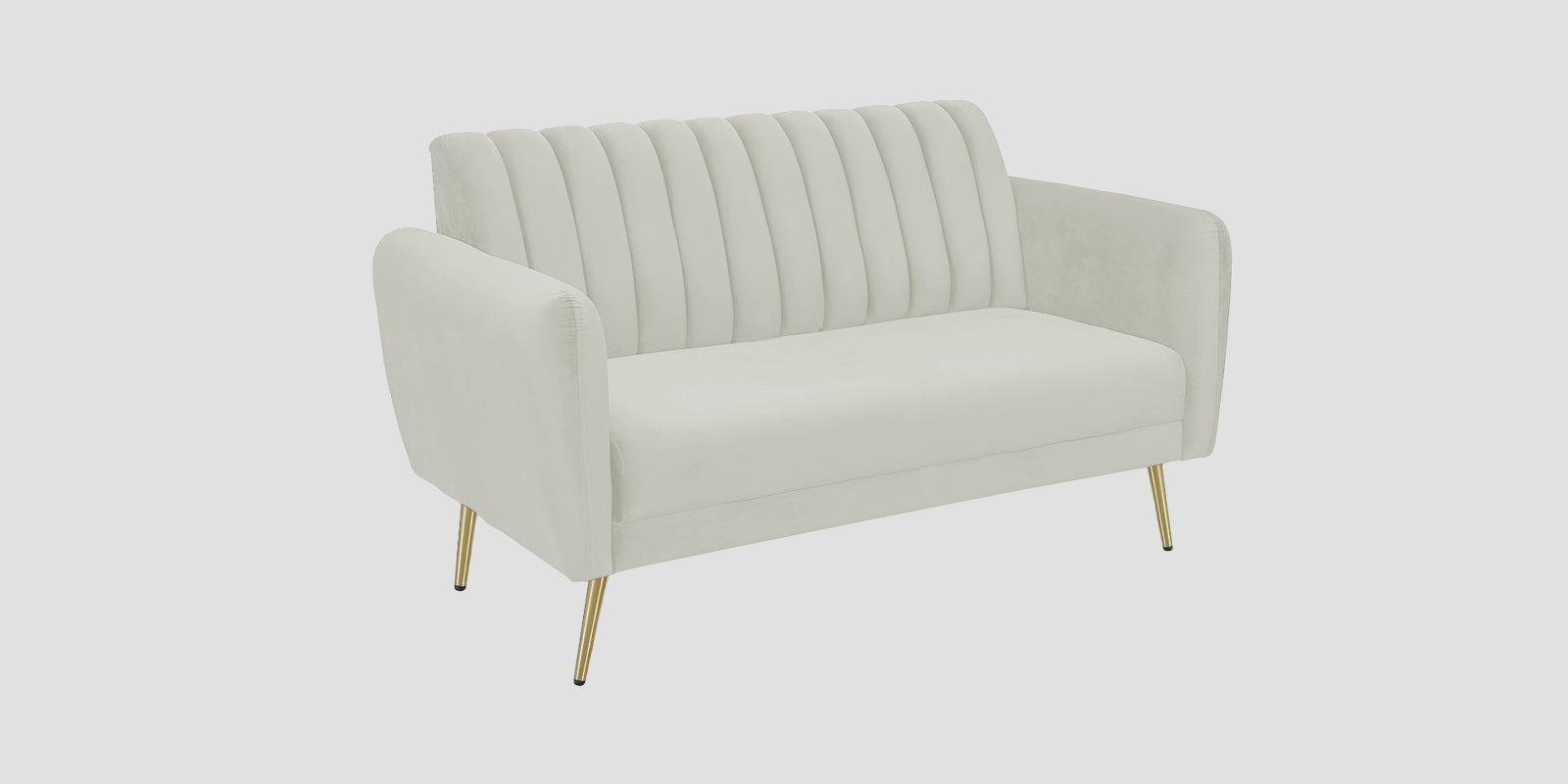 Fidel Velvet 2 Seater Sofa In Bone Grey Colour - Febonic Living