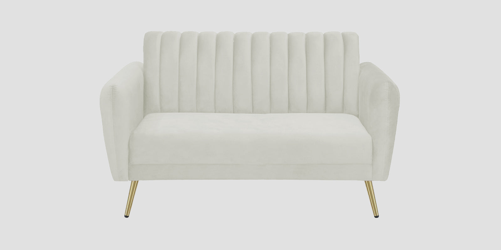 Fidel Velvet 2 Seater Sofa In Bone Grey Colour - Febonic Living