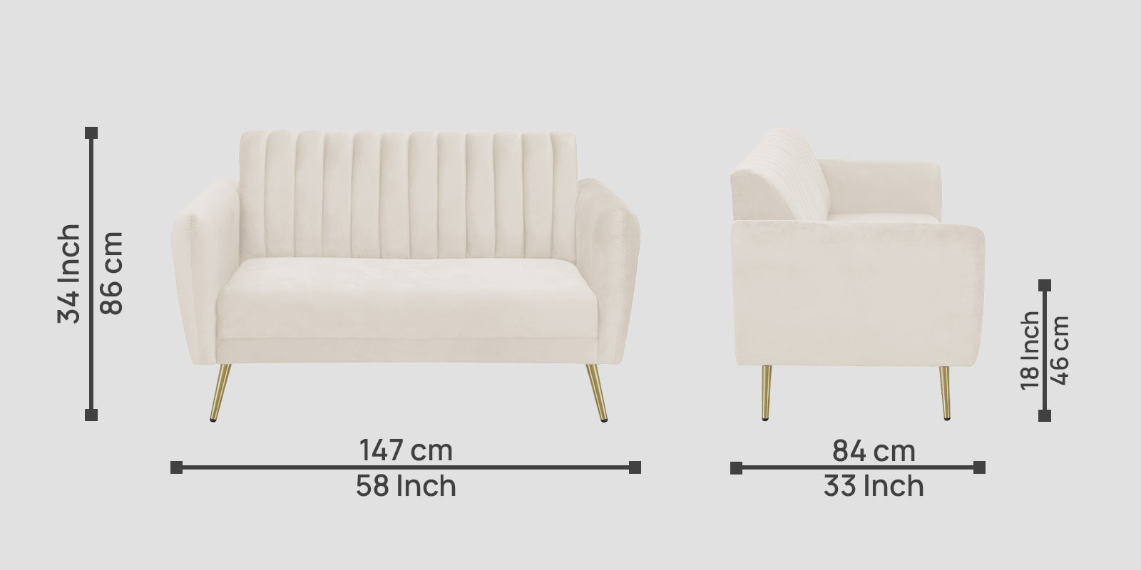Fidel Velvet 2 Seater Sofa In Camel Beige Colour - Febonic Living