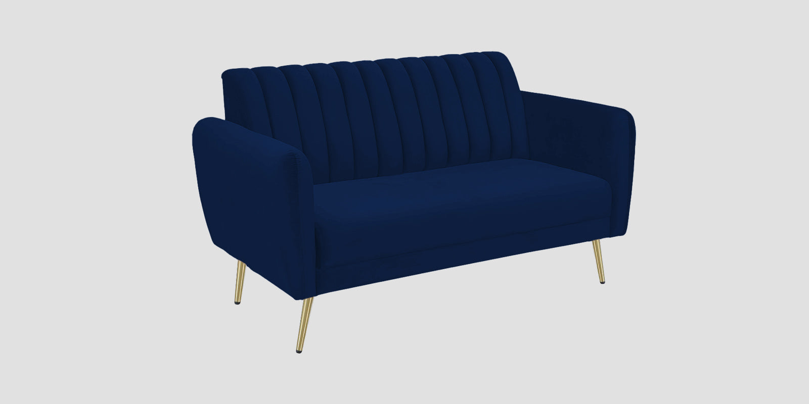 Fidel Velvet 2 Seater Sofa In Dark Blue Colour - Febonic Living