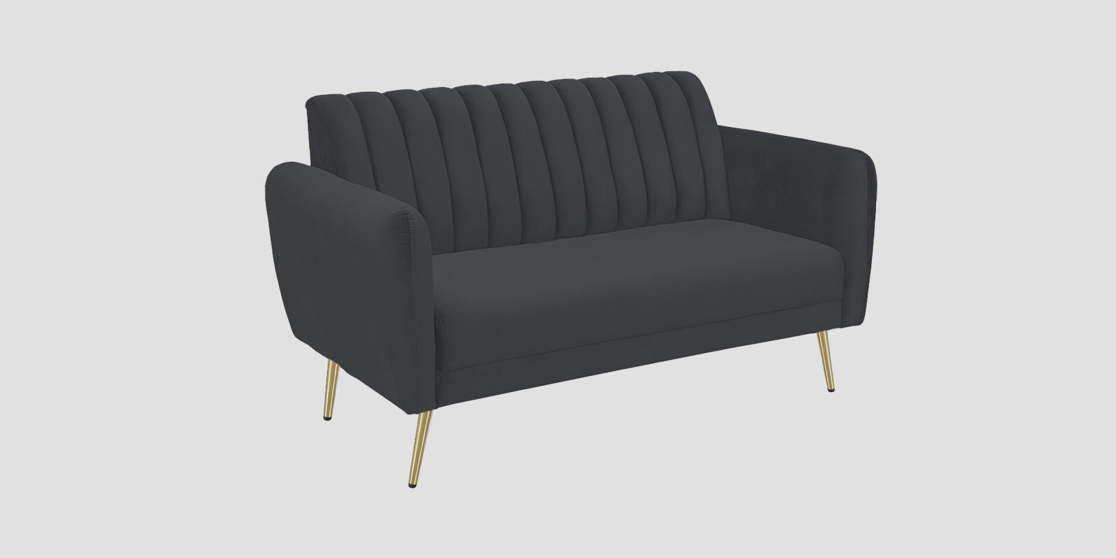 Fidel Velvet 2 Seater Sofa In Davy Grey Colour - Febonic Living