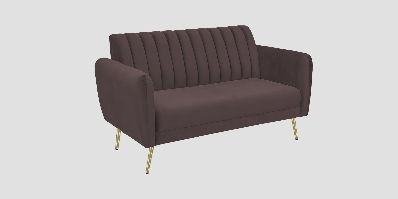 Fidel Velvet 2 Seater Sofa In Mocha Brown Colour - Febonic Living