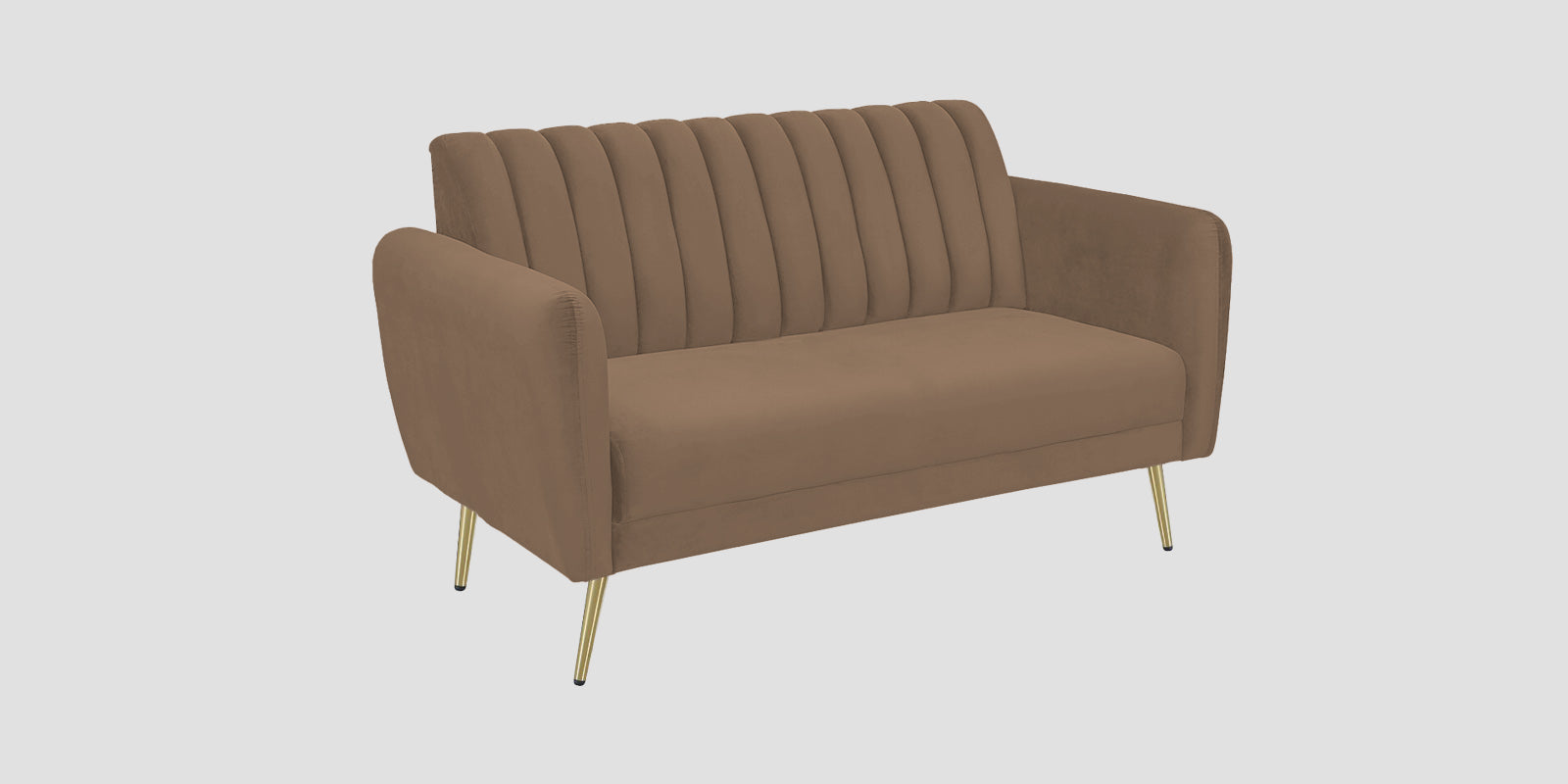 Fidel Velvet 2 Seater Sofa In Mocha Mouse Colour - Febonic Living