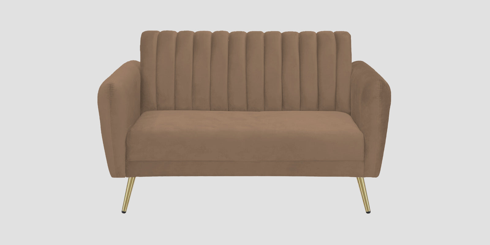 Fidel Velvet 2 Seater Sofa In Mocha Mouse Colour - Febonic Living