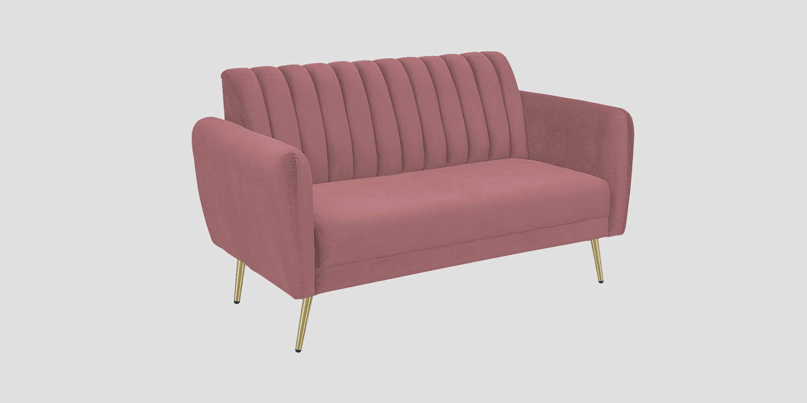 Fidel Velvet 2 Seater Sofa In Rose Pink Colour - Febonic Living