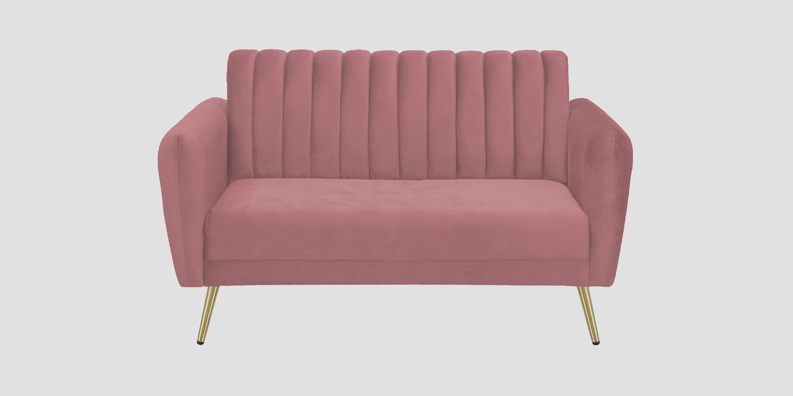 Fidel Velvet 2 Seater Sofa In Rose Pink Colour - Febonic Living