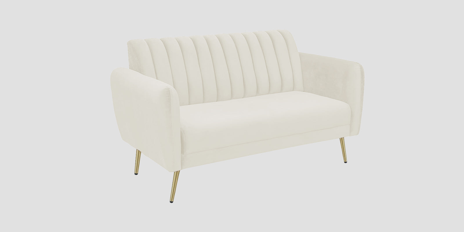 Fidel Velvet 2 Seater Sofa In Warm White Colour - Febonic Living