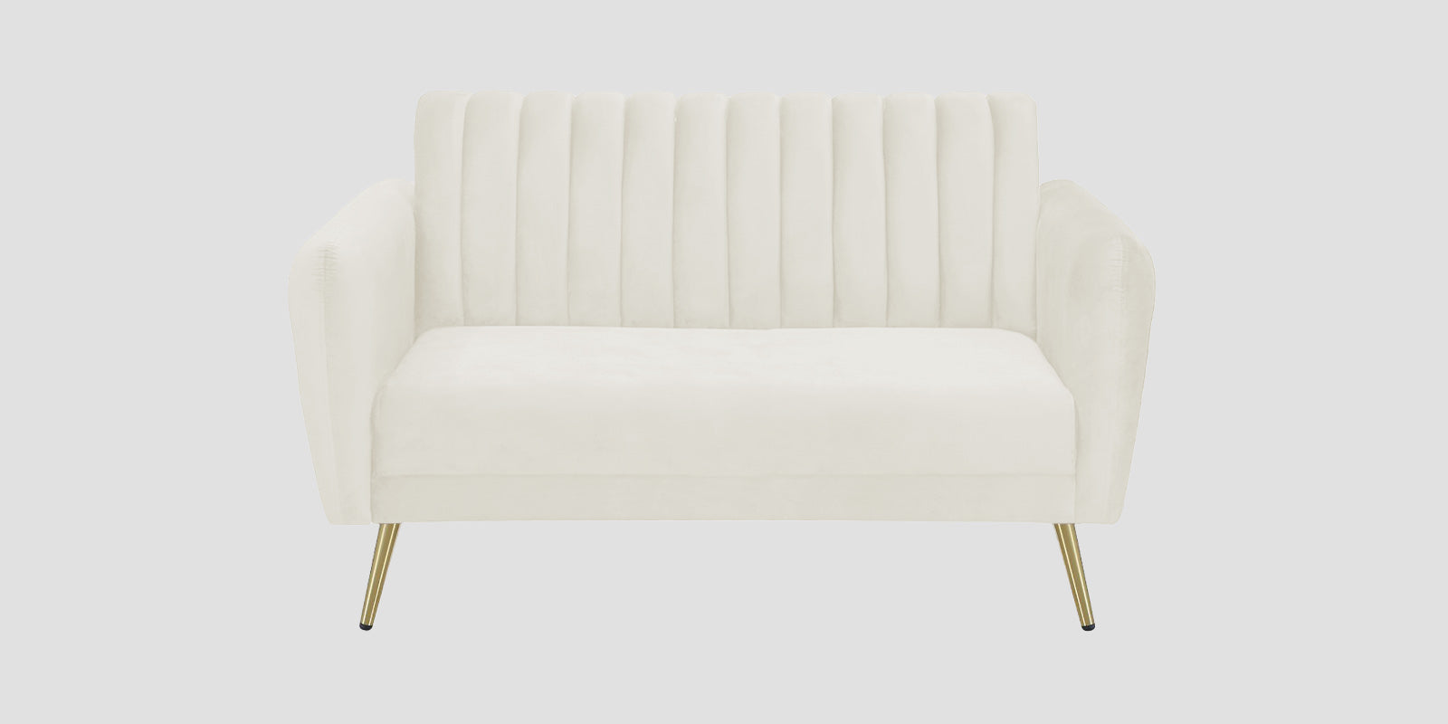 Fidel Velvet 2 Seater Sofa In Warm White Colour - Febonic Living