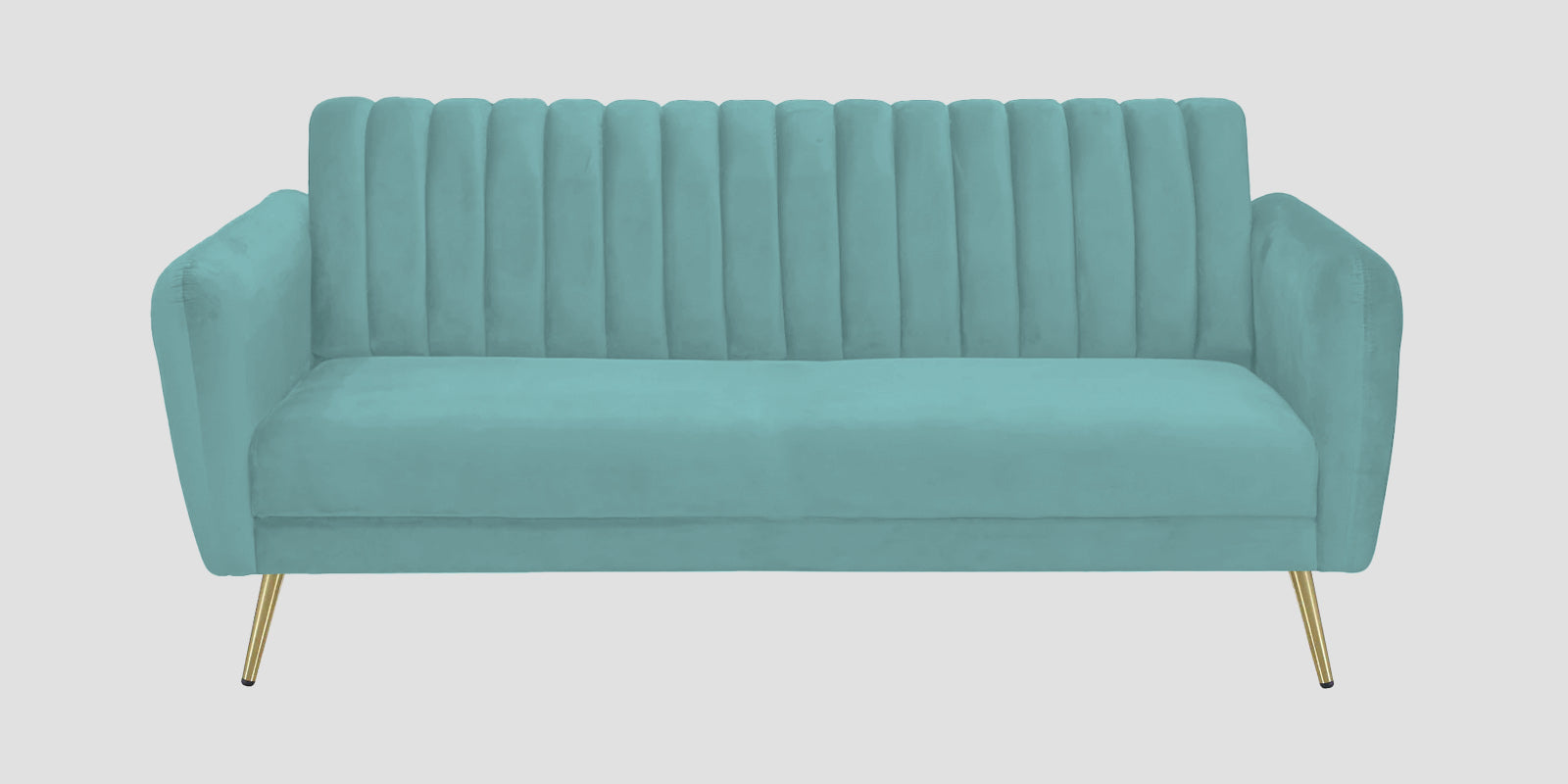 Fidel Velvet 3 Seater Sofa In Barmunda Aqua Colour - Febonic Living
