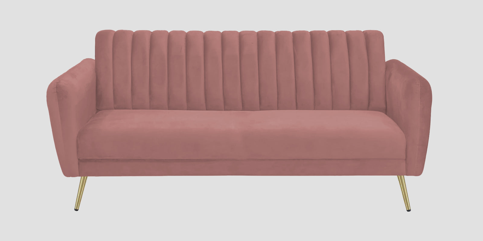 Fidel Velvet 3 Seater Sofa In Blush Pink Colour - Febonic Living