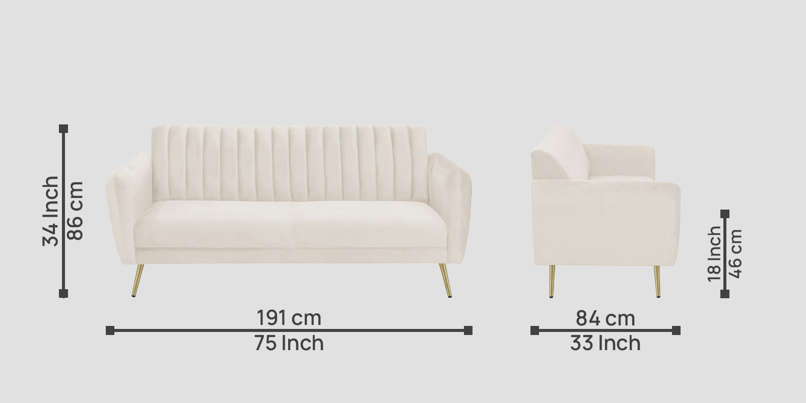 Fidel Velvet 3 Seater Sofa In Camel Beige Colour - Febonic Living