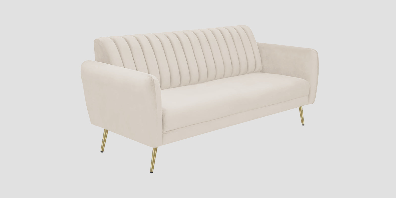 Fidel Velvet 3 Seater Sofa In Camel Beige Colour - Febonic Living