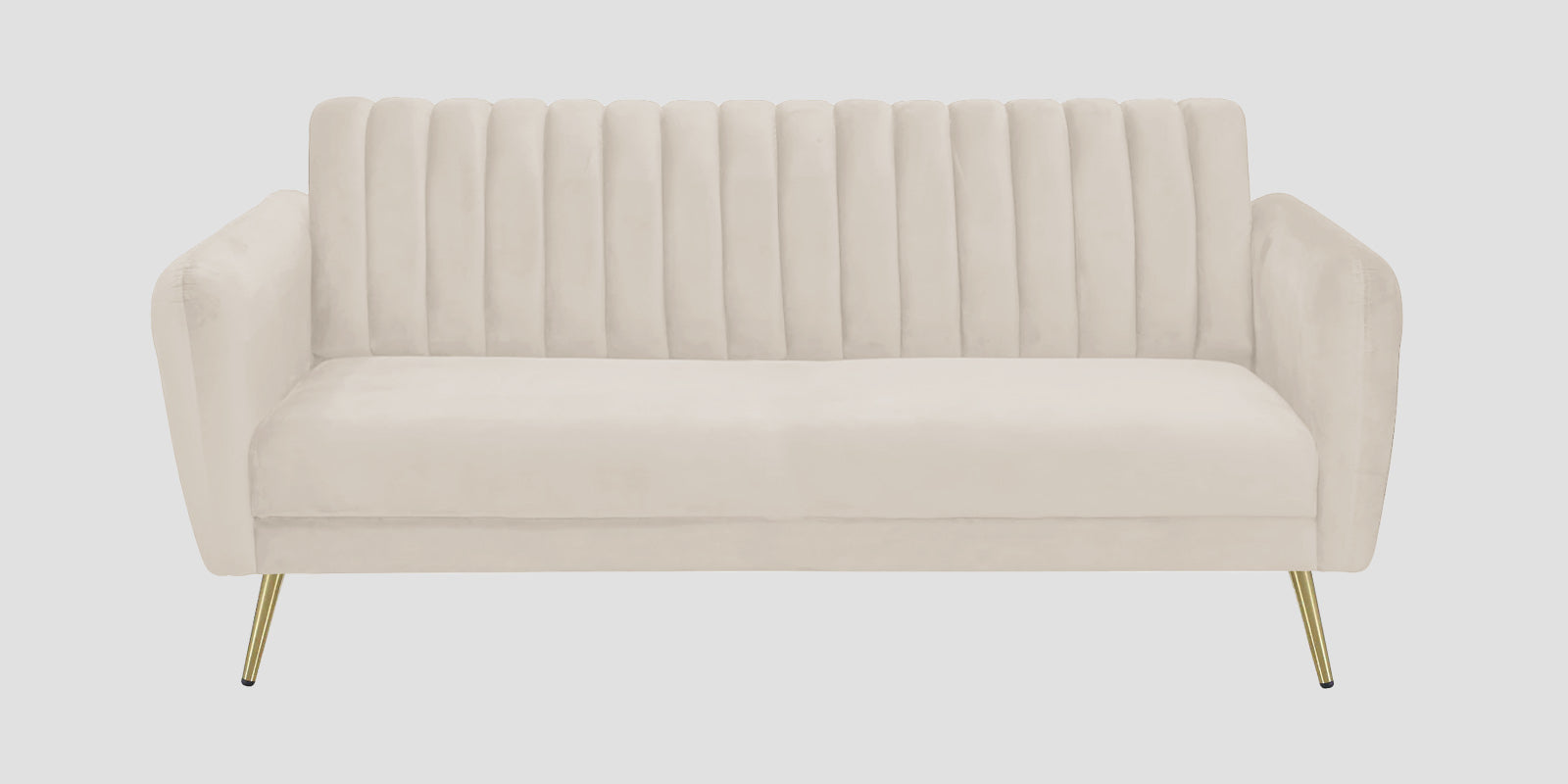 Fidel Velvet 3 Seater Sofa In Camel Beige Colour - Febonic Living