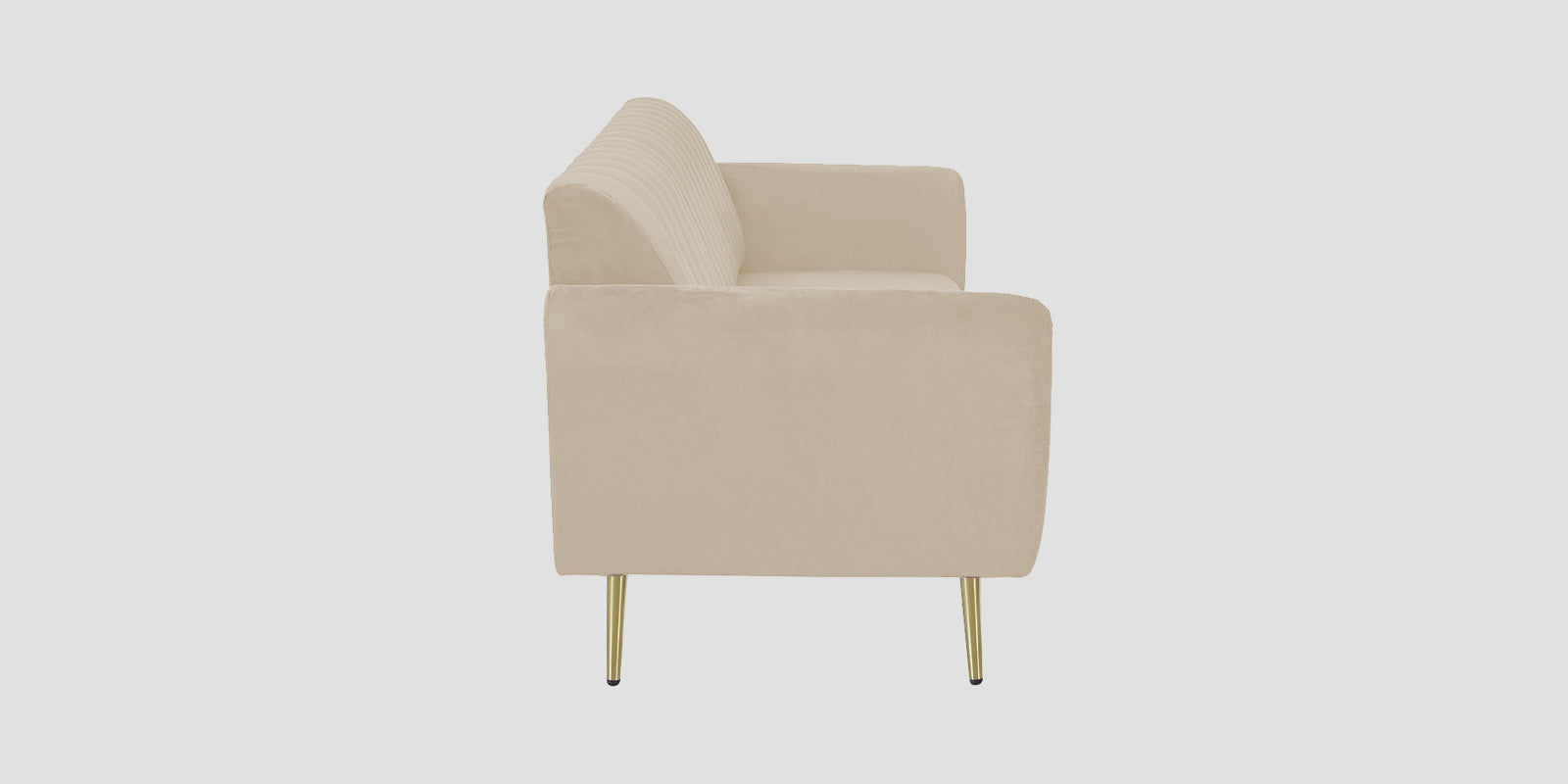 Fidel Velvet 3 Seater Sofa In Cream Beige Colour - Febonic Living