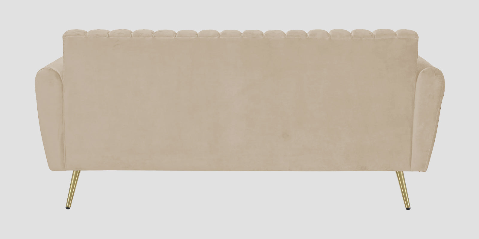 Fidel Velvet 3 Seater Sofa In Cream Beige Colour - Febonic Living