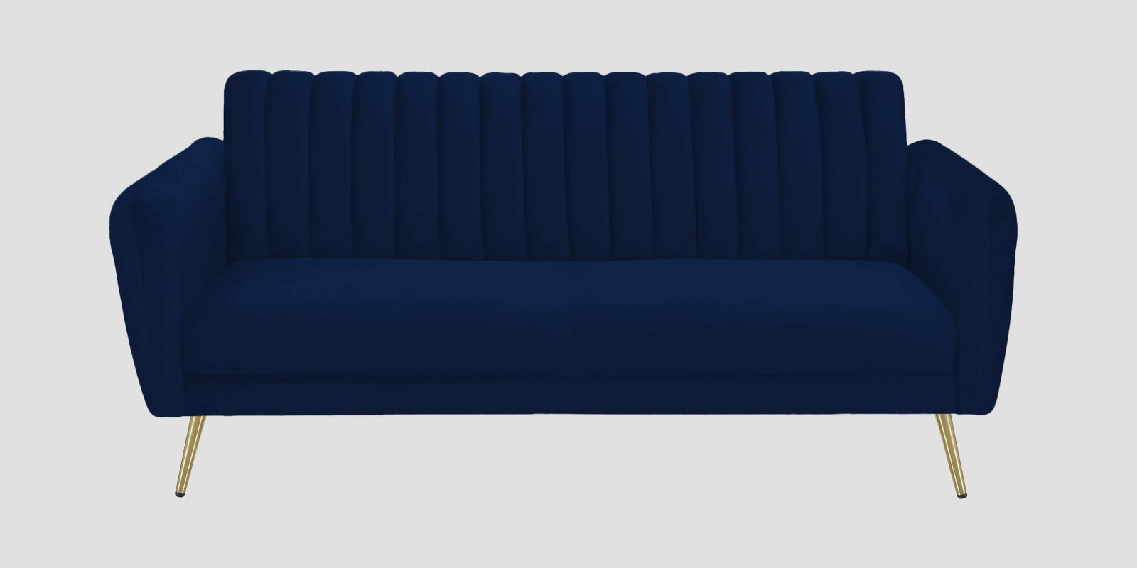 Fidel Velvet 3 Seater Sofa In Dark Blue Colour - Febonic Living