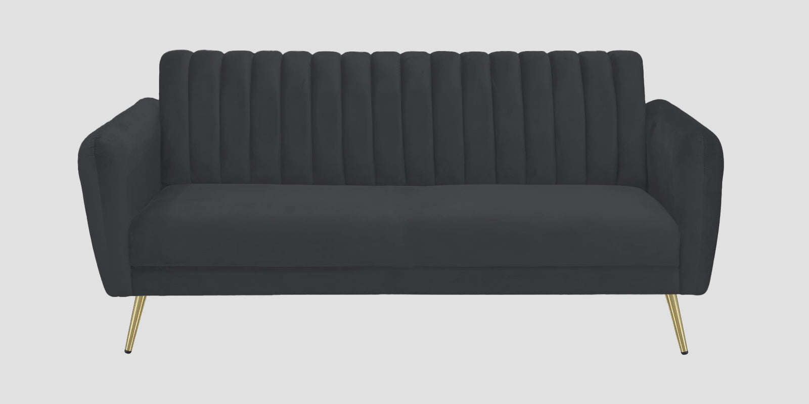 Fidel Velvet 3 Seater Sofa In Davy Grey Colour - Febonic Living