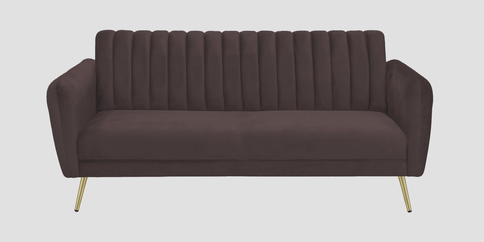 Fidel Velvet 3 Seater Sofa In Mocha Brown Colour - Febonic Living
