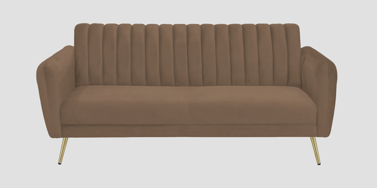 Fidel Velvet 3 Seater Sofa In Mocha Mouse Colour - Febonic Living