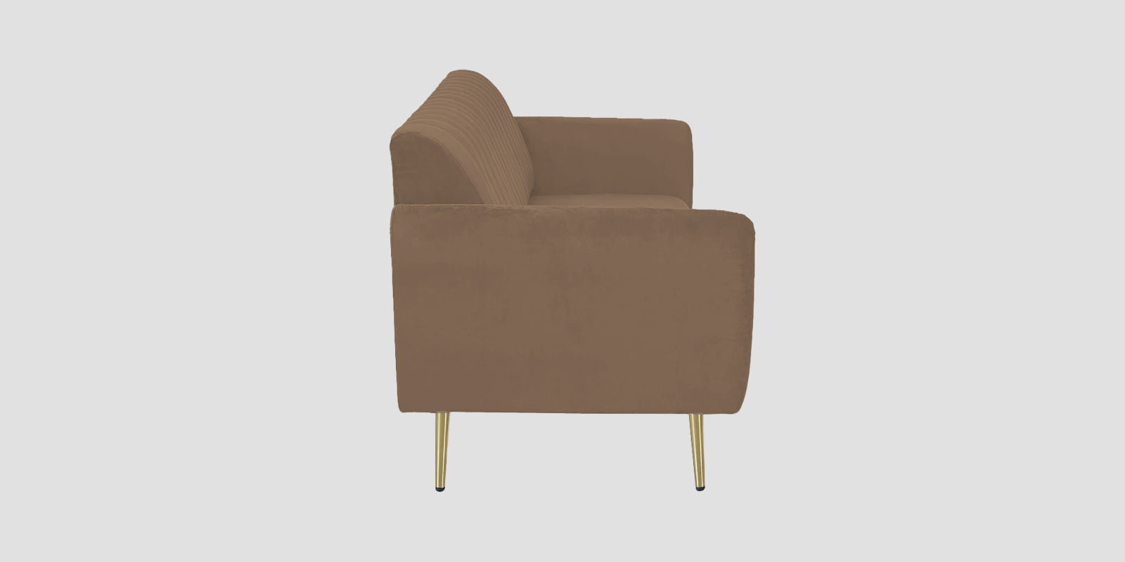 Fidel Velvet 3 Seater Sofa In Mocha Mouse Colour - Febonic Living