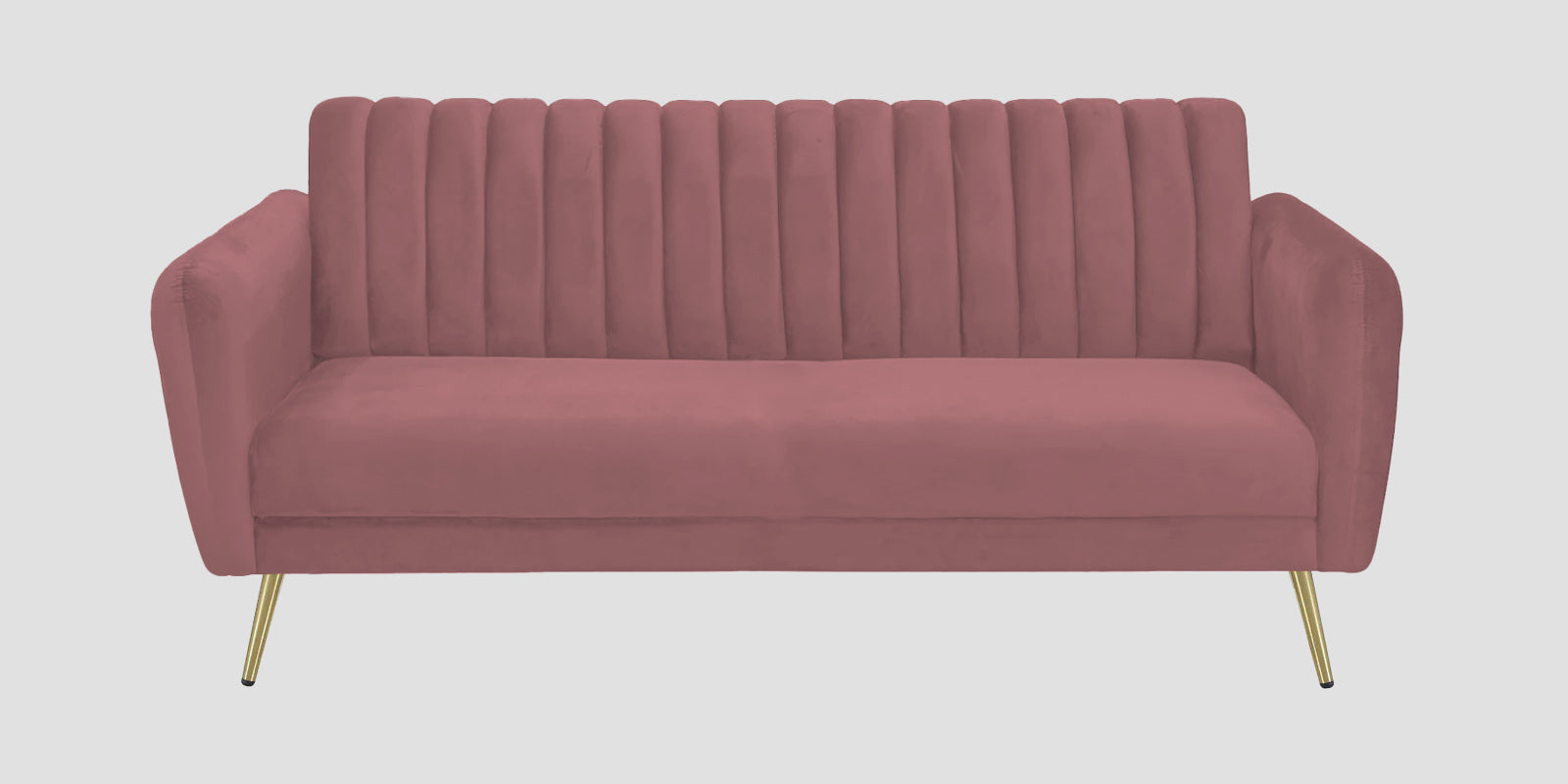 Fidel Velvet 3 Seater Sofa In Rose Pink Colour - Febonic Living