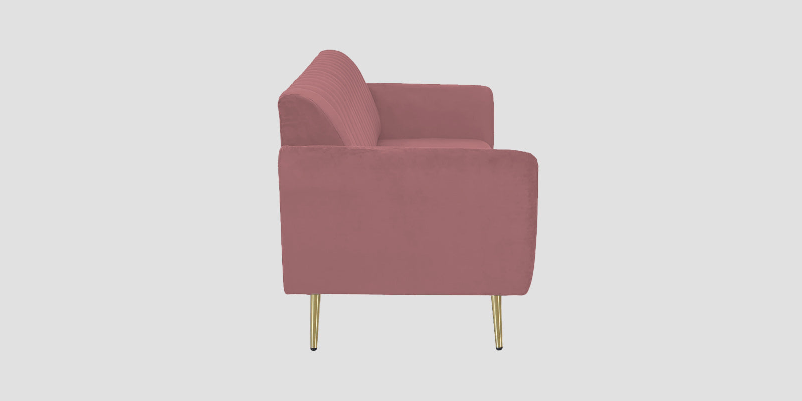 Fidel Velvet 3 Seater Sofa In Rose Pink Colour - Febonic Living