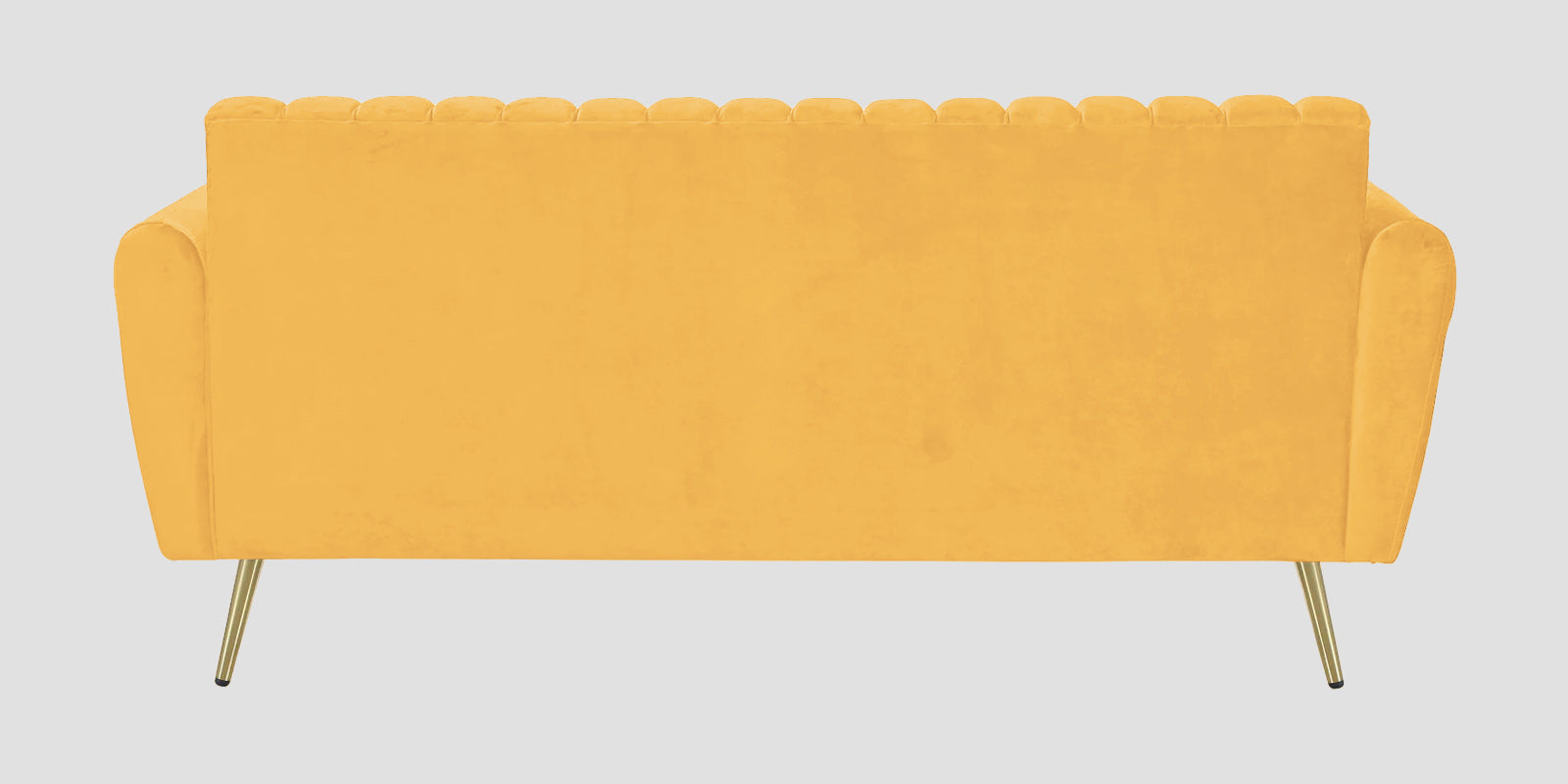 Fidel Velvet 3 Seater Sofa In Turmeric Yellow Colour - Febonic Living