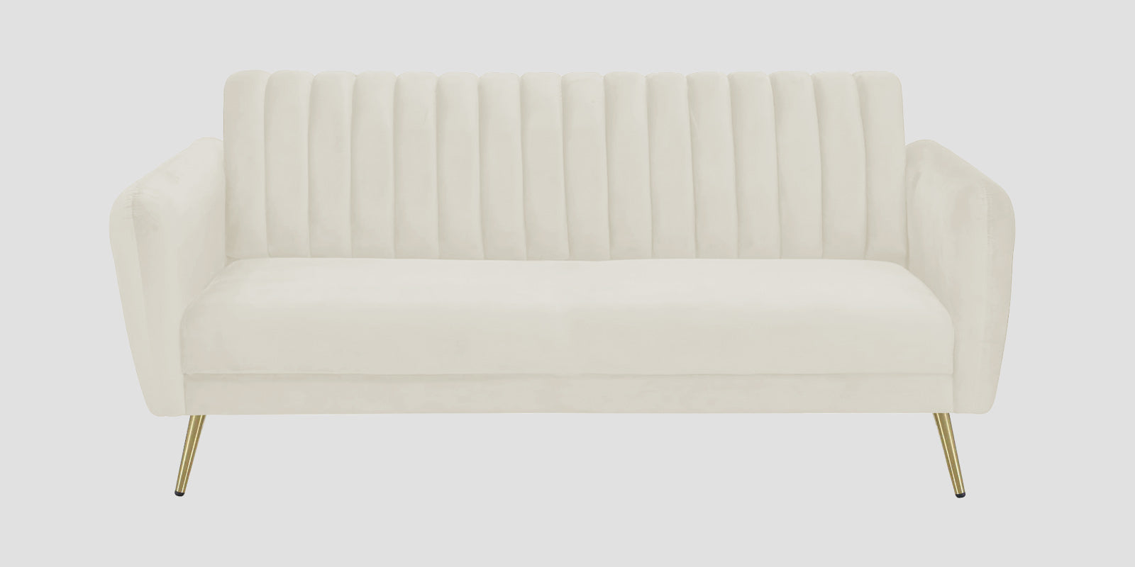 Fidel Velvet 3 Seater Sofa In Warm White Colour - Febonic Living