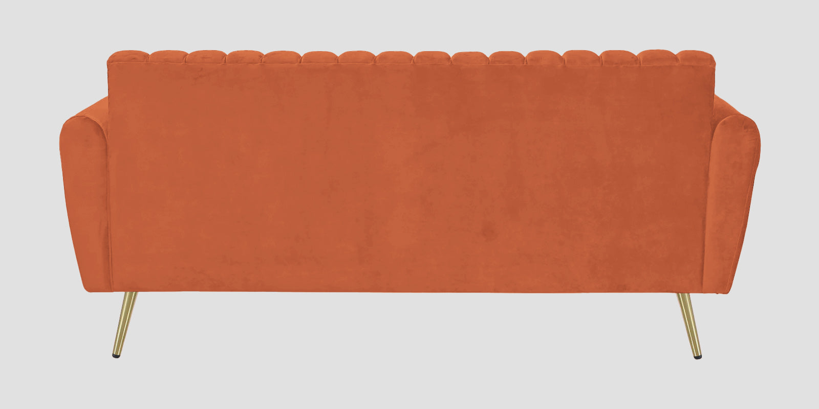 Fidel Velvet 3 Seater Sofa In Yam Orange Colour - Febonic Living