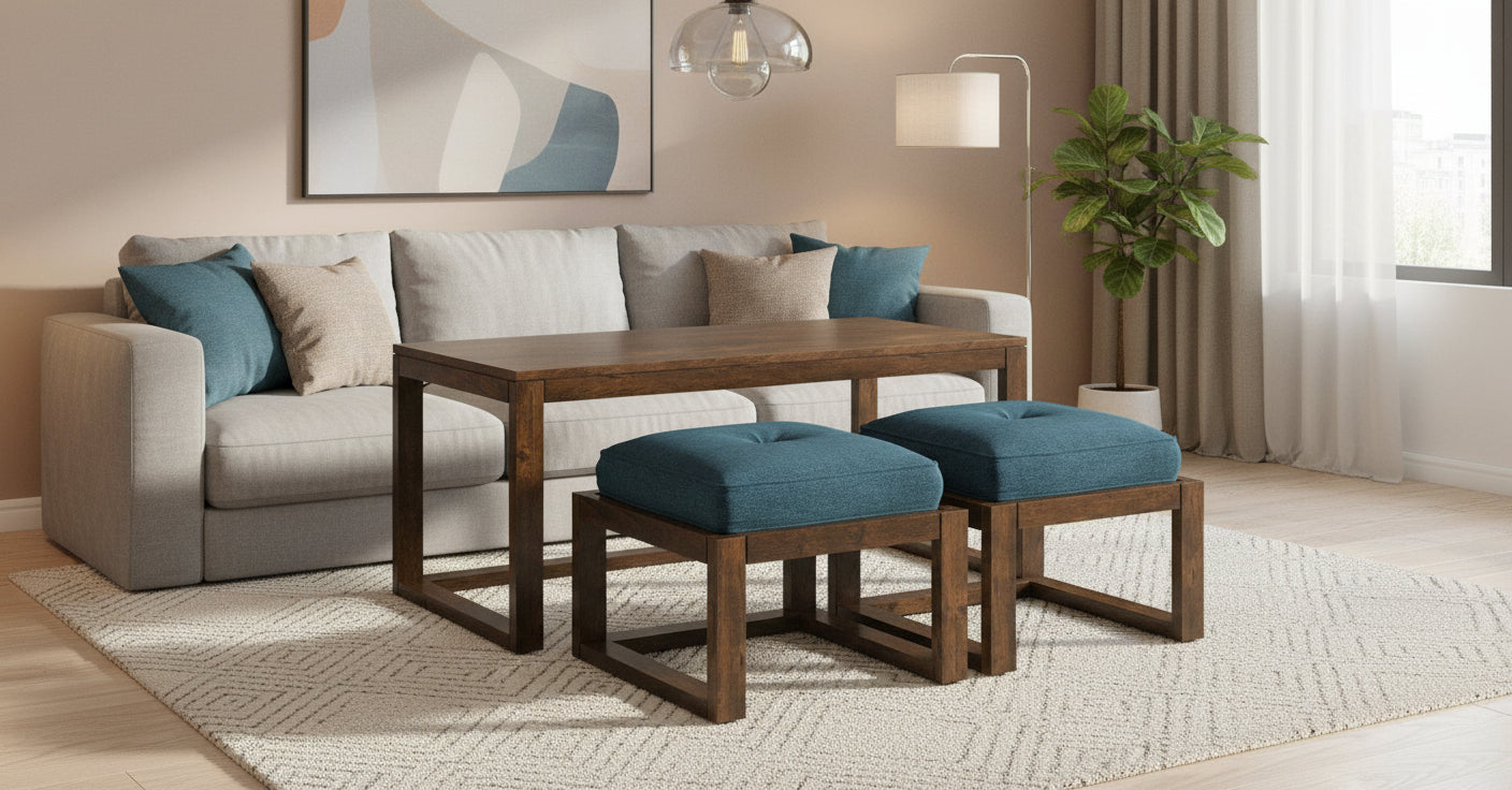 Fendi Rectangular Solid Wood Coffee Table In Mango Walnut Finish