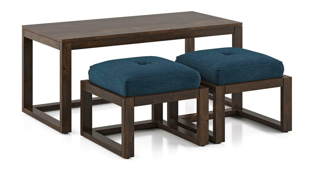 Fendi Rectangular Solid Wood Coffee Table In Mango Walnut Finish