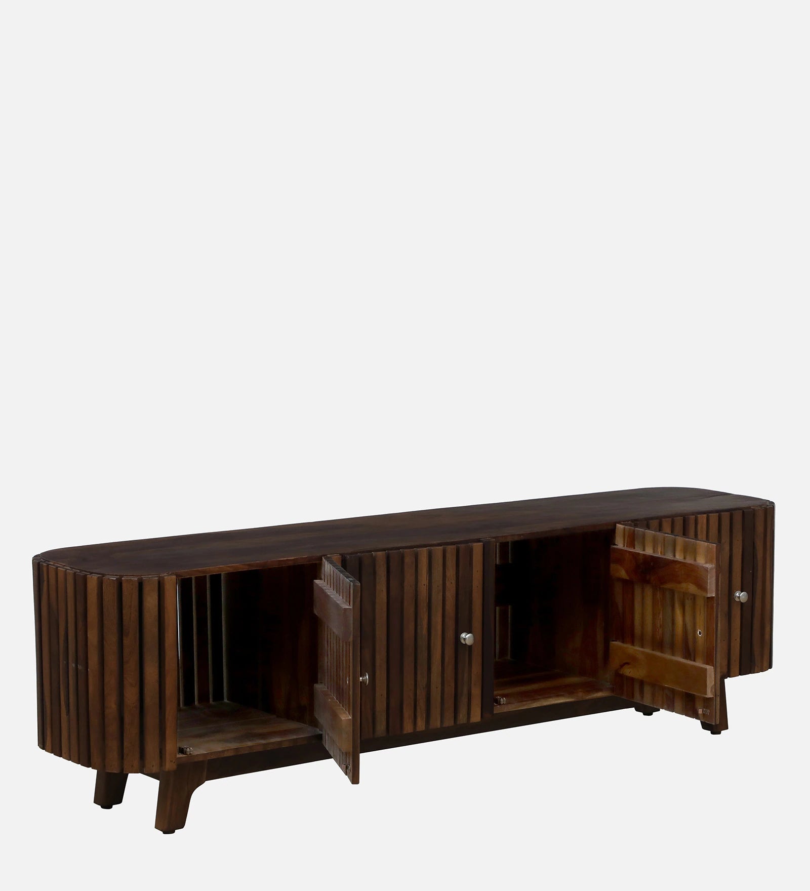 Milini Sheesham Wood TV Console In Provincial Teak Finish For TV's Up To 70 In - Febonic Living