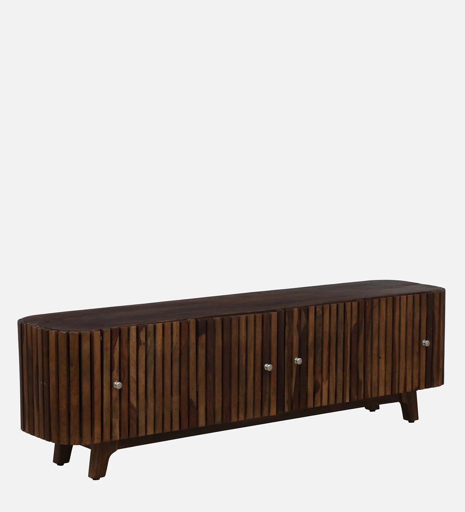 Milini Sheesham Wood TV Console In Provincial Teak Finish For TV's Up To 70 In - Febonic Living
