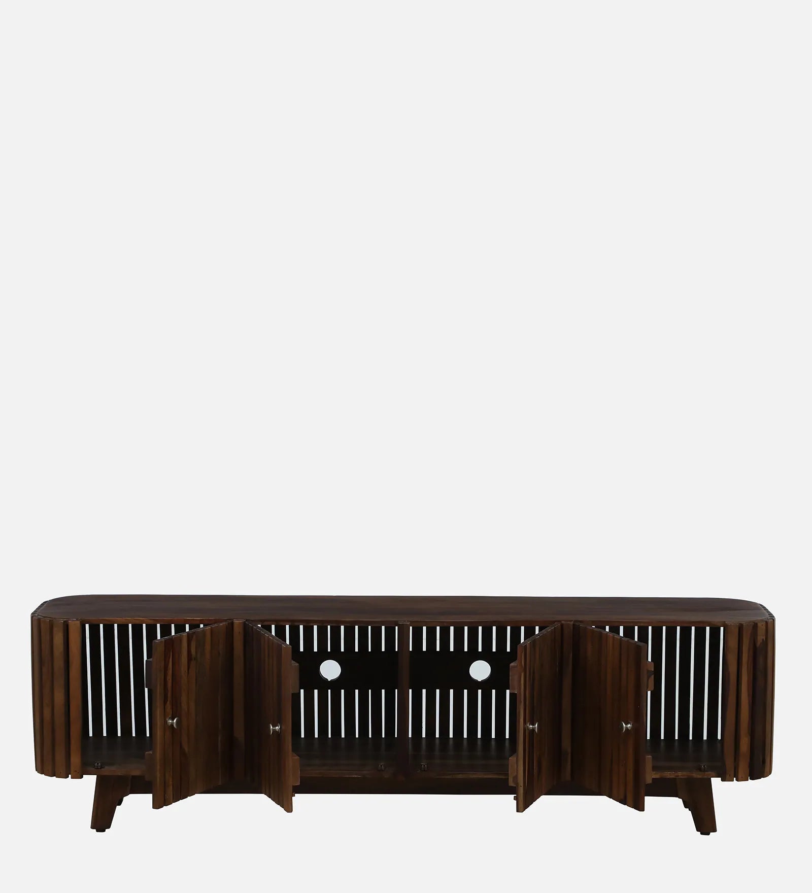 Milini Sheesham Wood TV Console In Provincial Teak Finish For TV's Up To 70 In - Febonic Living